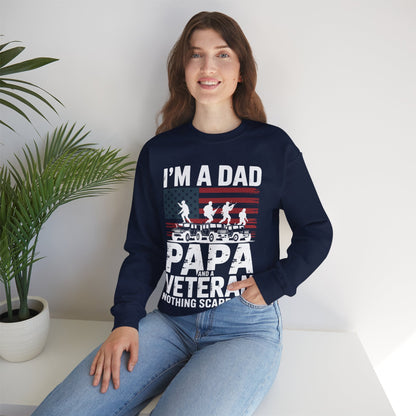 I'm A Dad Papa And Veteran Funny Retro Dad Papa Grandpa Sweatshirt