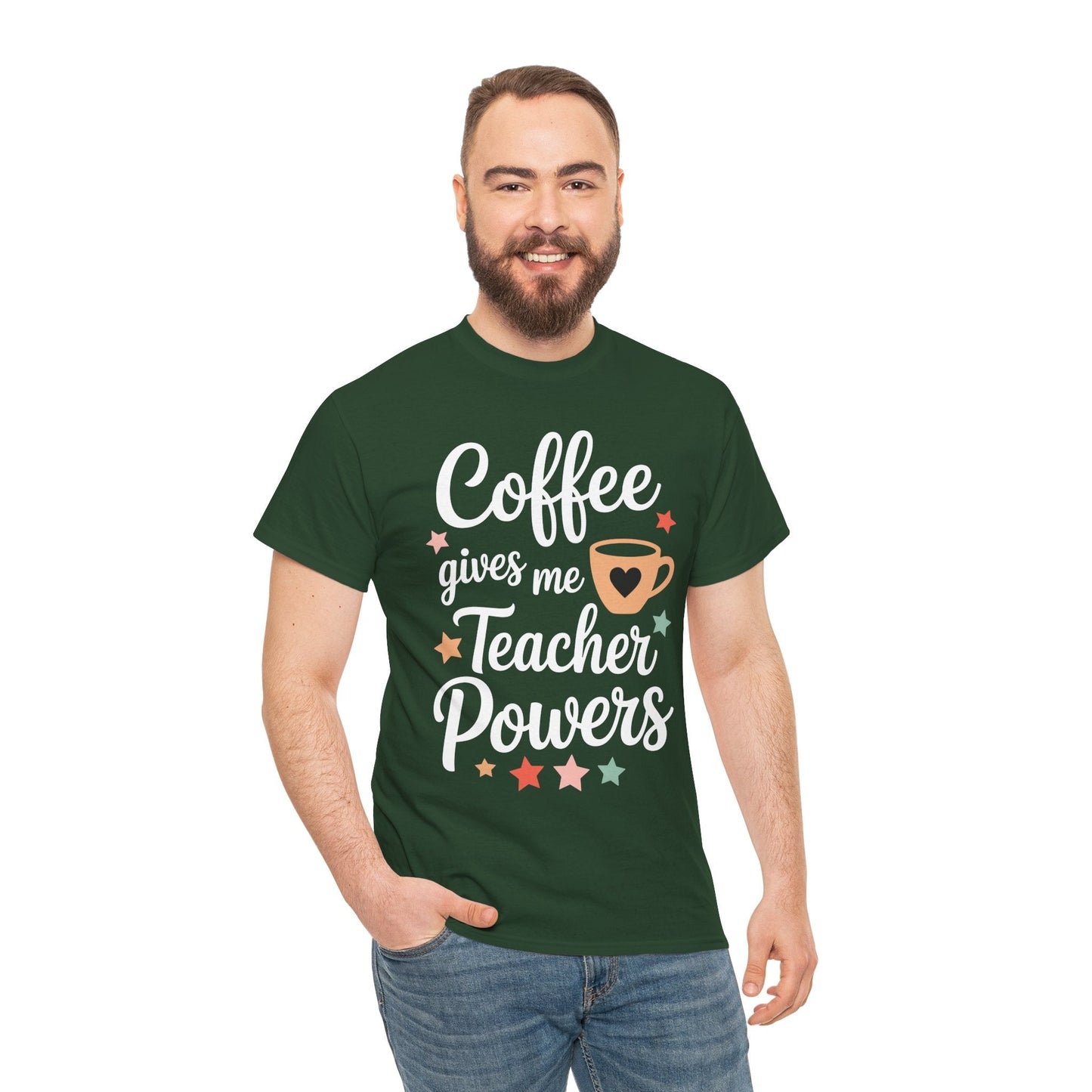 Coffee Gives Me Teacher Powers, Cute Teacher Appreciation T-Shirt