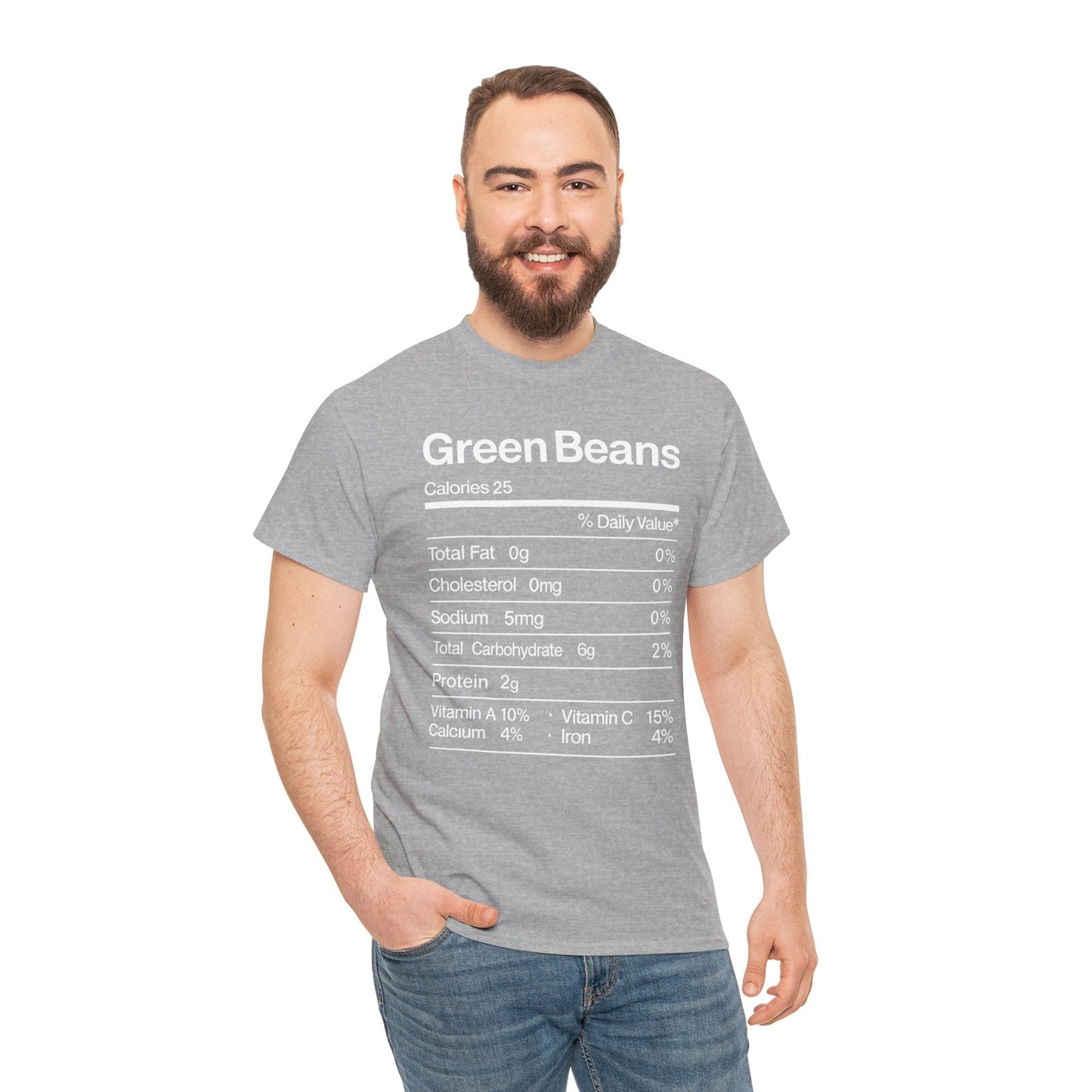 Green Beans Nutrition Facts Funny Thanksgiving Christmas T-Shirt