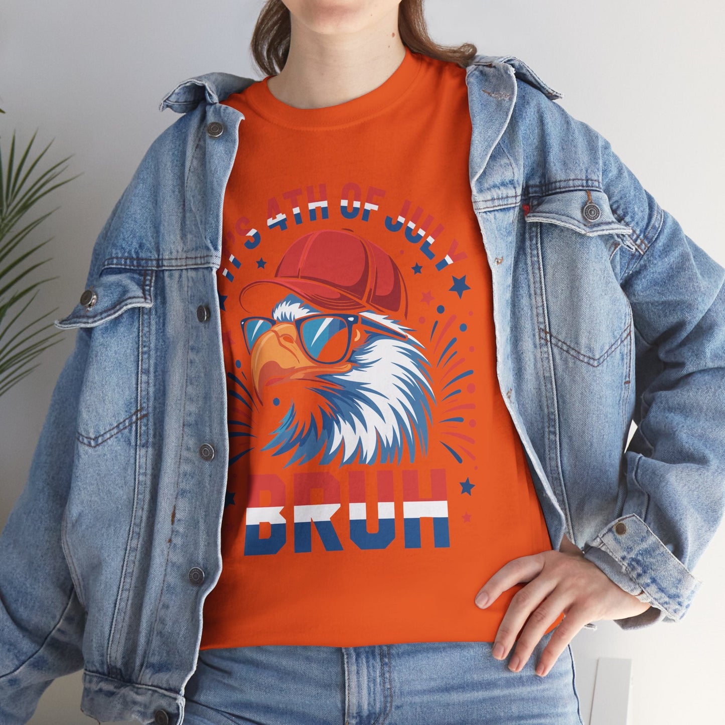 Bruh 4th Of July Boys Kids Fourth Of July Bald Eagle T-Shirt