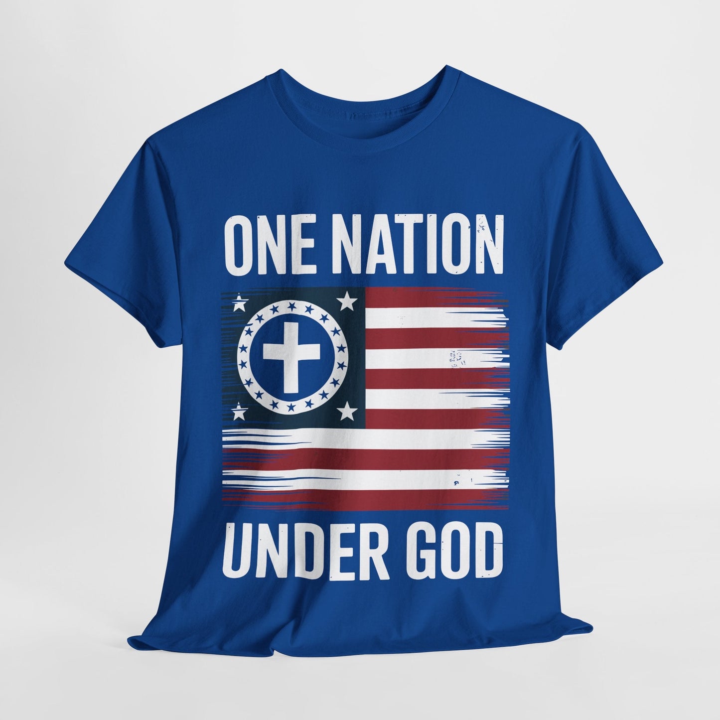 One Nation Under God Flag 4th Of July Patriotic Christian T-Shirt