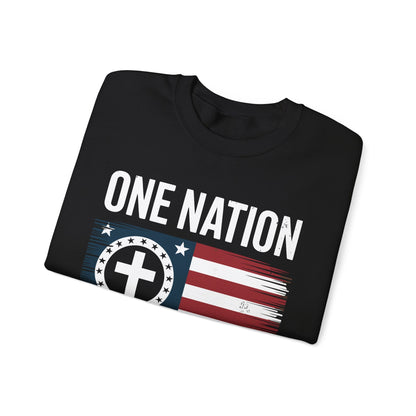 One Nation Under God Flag 4th Of July Patriotic Christian Sweatshirt