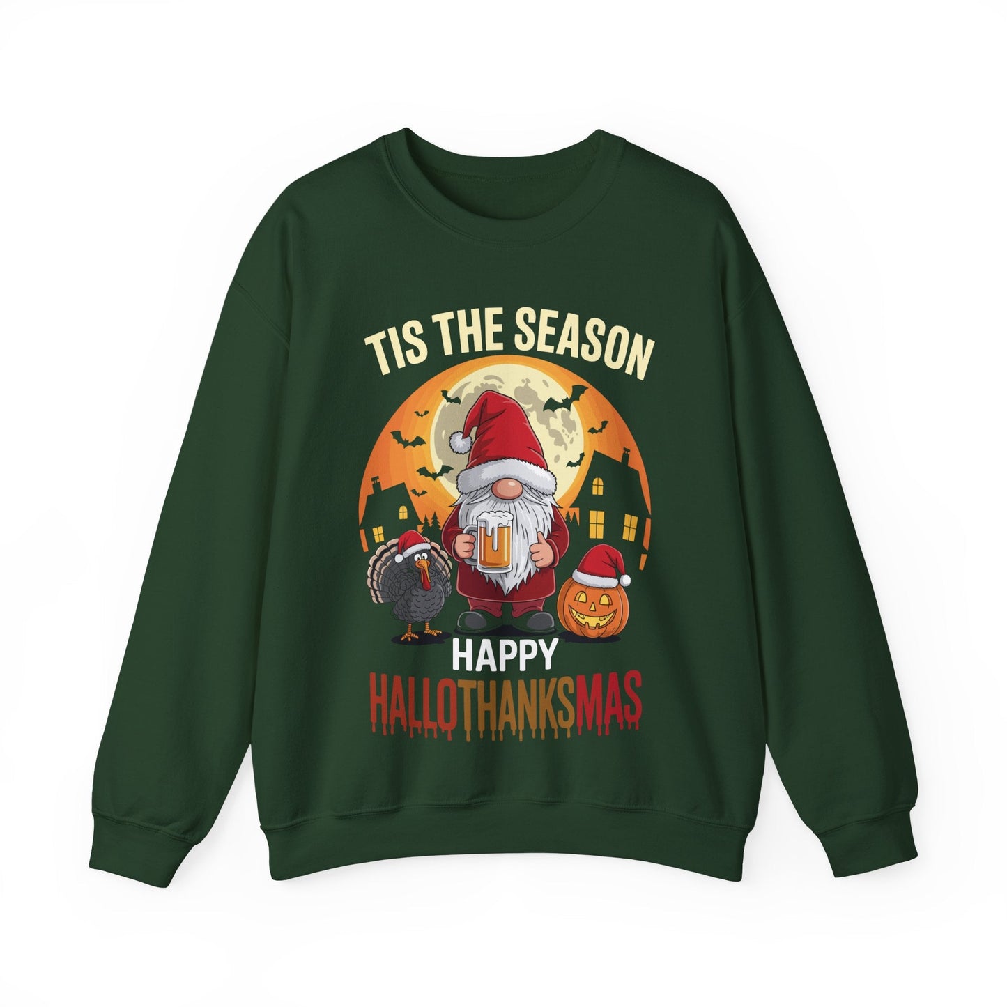 Happy Hallothanksmas Halloween Thanksgiving Merry Christmas Sweatshirt