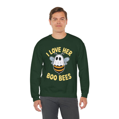 I Love Her Boo Bees Couples Halloween Adult Costume His Men Sweatshirt