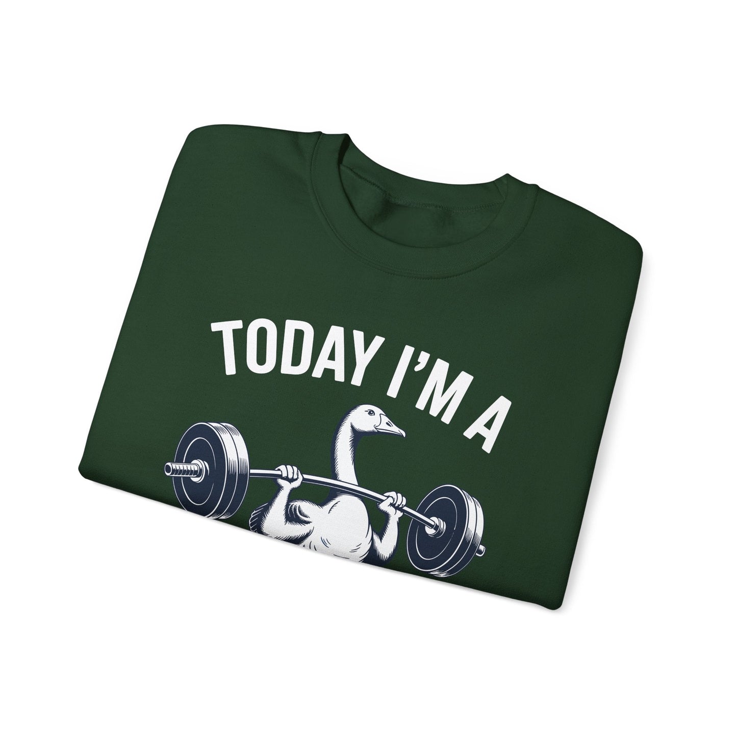 Funny Today I'm A Serious Goose Lifting Weights Gym Fitness Sweatshirt