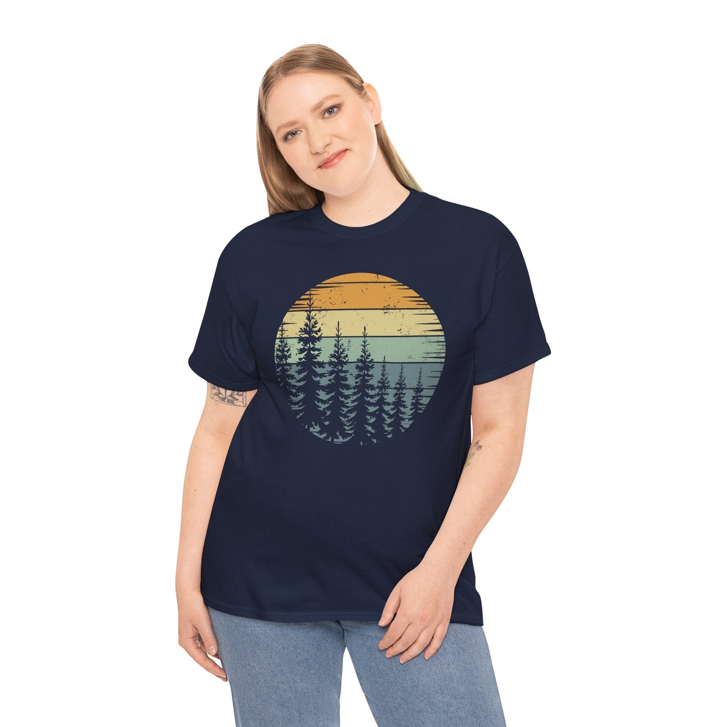 Retro Forest Trees Outdoors Nature Vintage Graphic T-Shirt