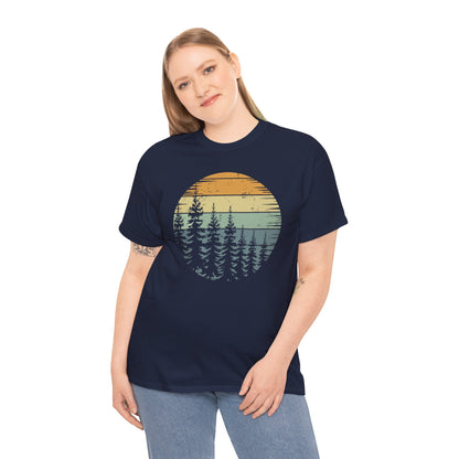 Retro Forest Trees Outdoors Nature Vintage Graphic T-Shirt