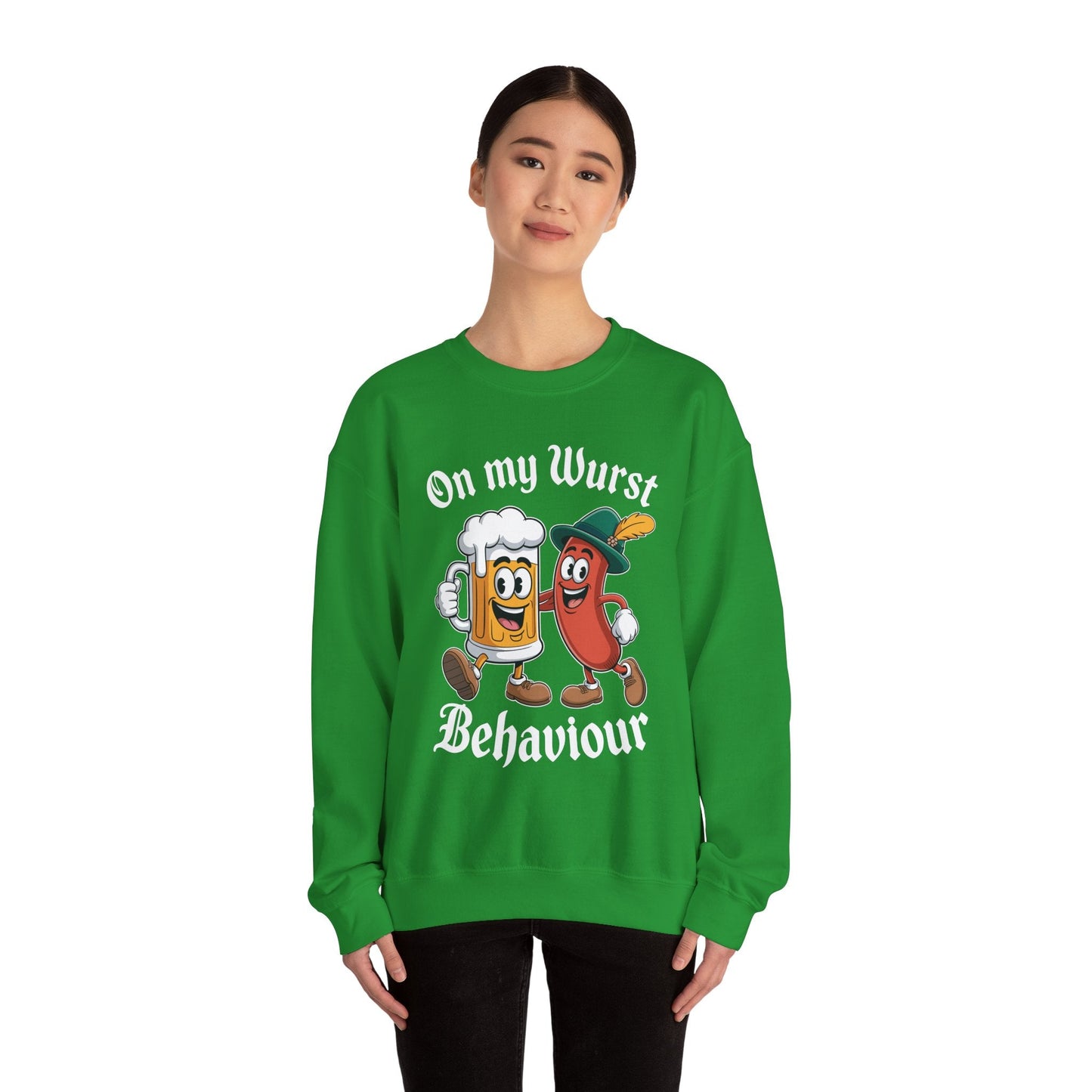 Oktoberfest On My Wurst Behaviour German Beer Sausage Adults Sweatshirt