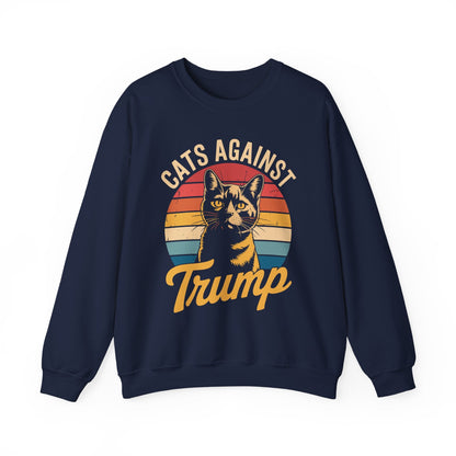 Cats Against Trump Funny Anti Trump Election Funny Cat Sweatshirt