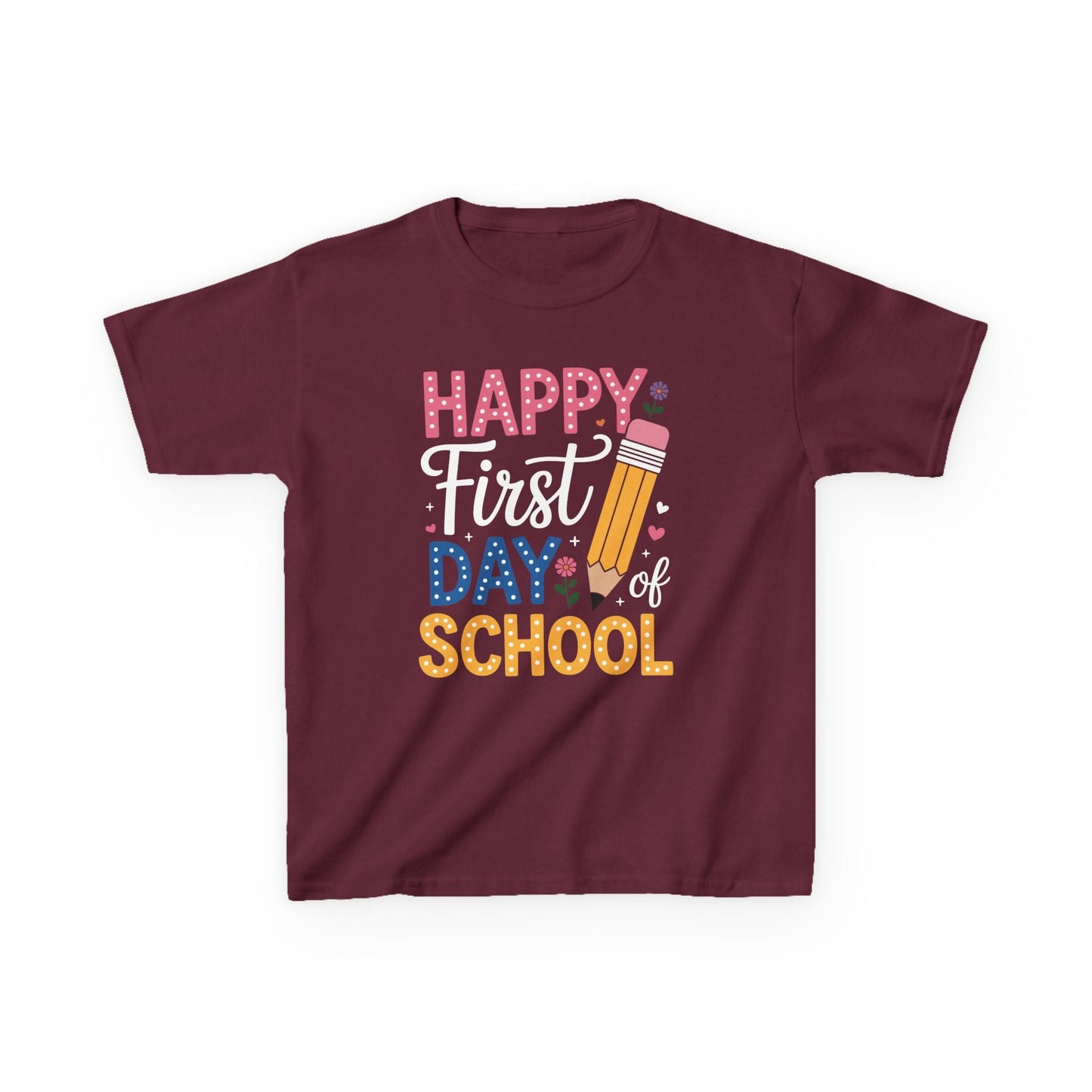 Happy First Day of School Pencil Teacher Cute Back to School T-Shirt