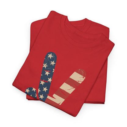 USA Flag Peace Sign Hand 4th of July Patriotic Men Boys T-Shirt