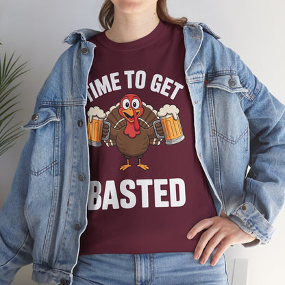 Time To Get Basted Funny Beer Thanksgiving Turkey Gift T-Shirt