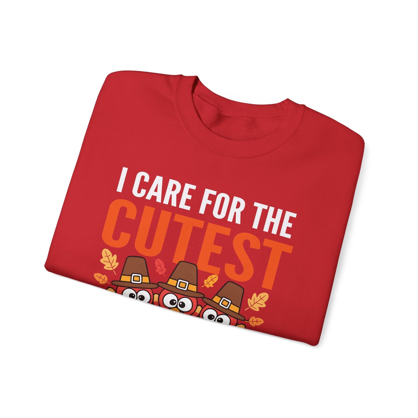 Care For Little Turkeys Nurse Fall Thanksgiving Scrub Top Sweatshirt