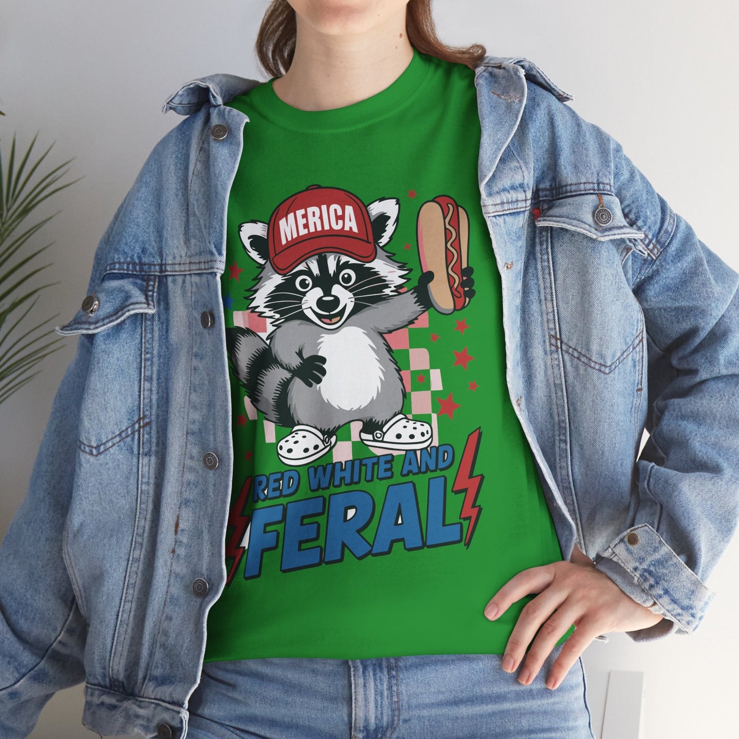Red White And Feral Raccoon 4th of July Saying Meme T-Shirt