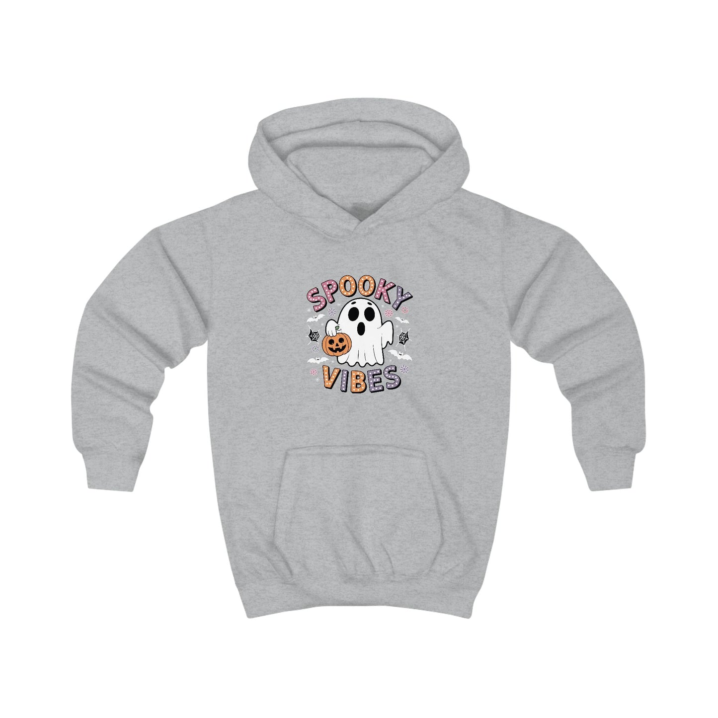 Spooky Vibes Ghost Retro Groovy Halloween Kids Hoodie