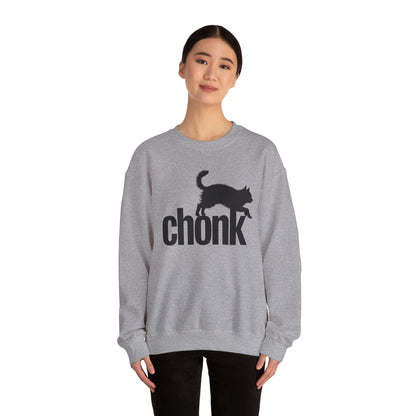 Chonk Cat Meme Funny Black Sweatshirt