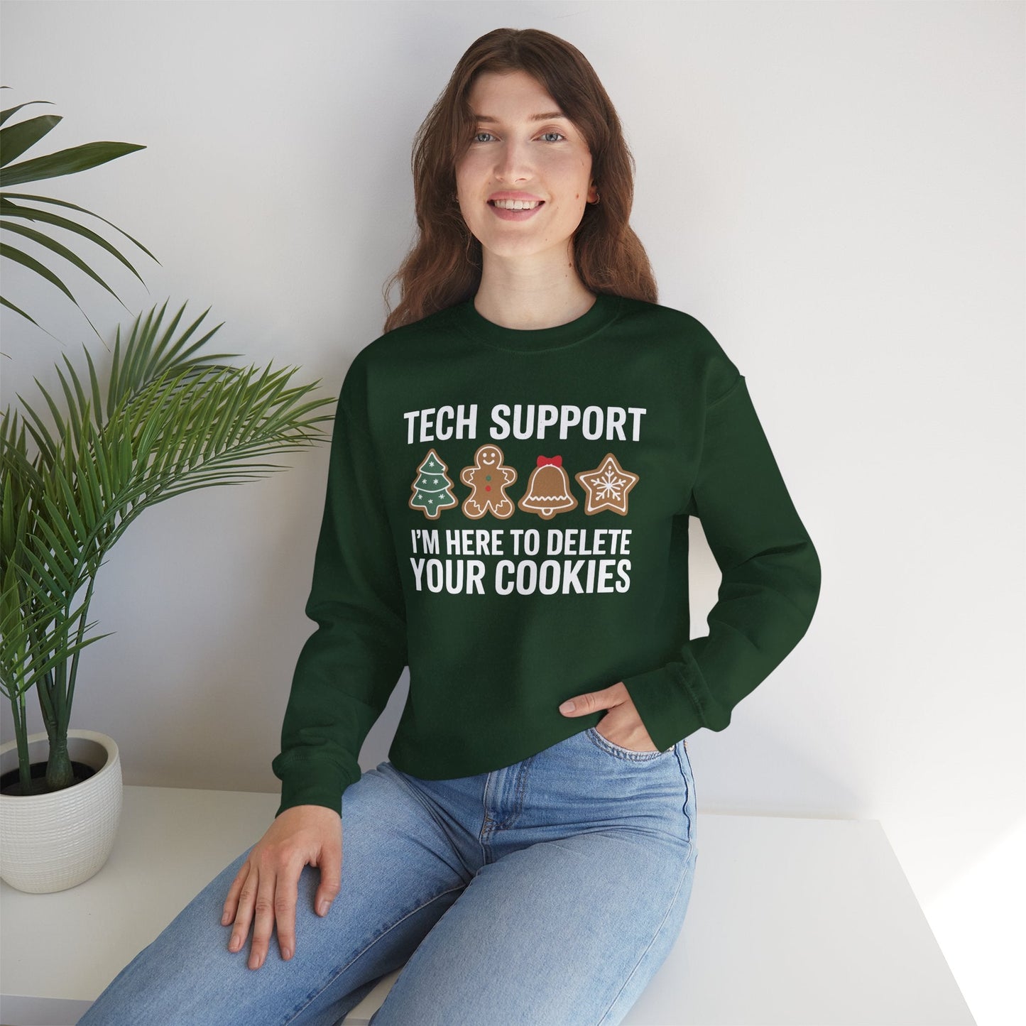 Christmas Tech Support Here To Delete Cookies Xmas Men Women Sweatshirt