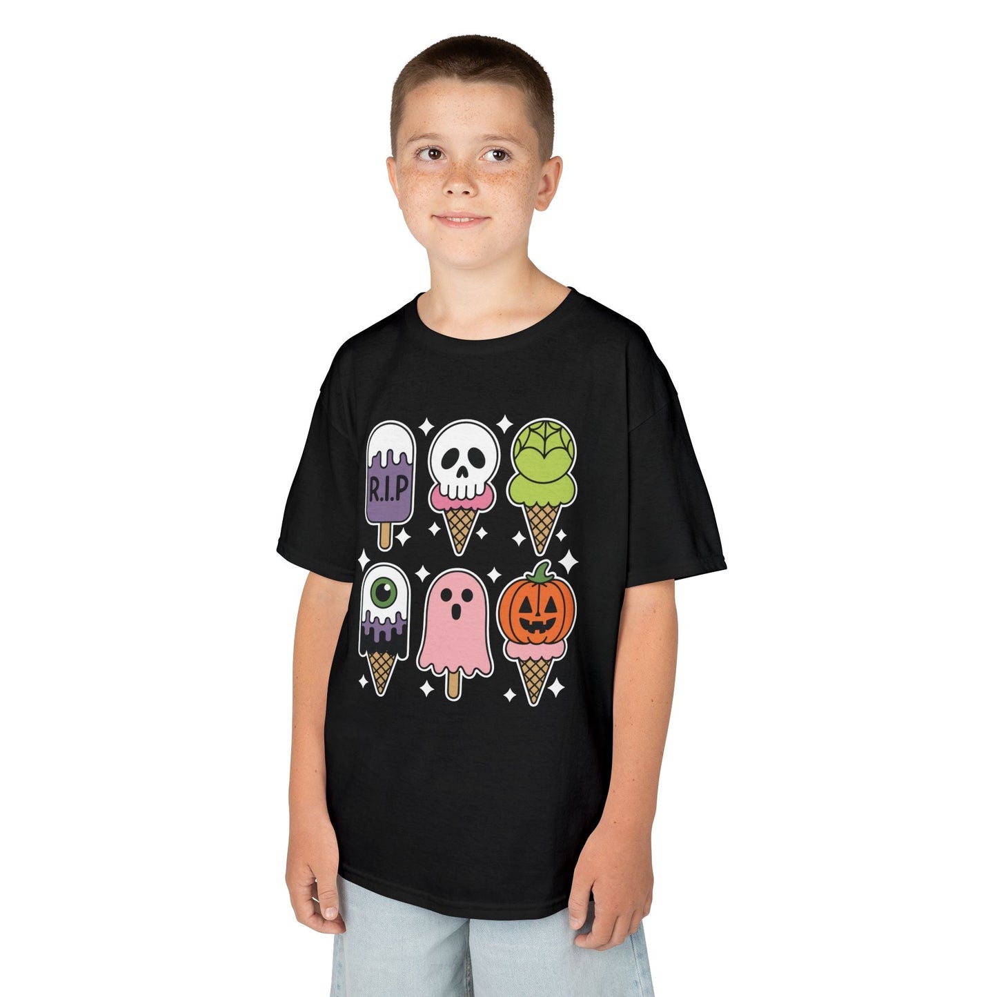 Horror Movie Summer Popsicle Halloween Ice Cream Summer-ween T-Shirt For Kids
