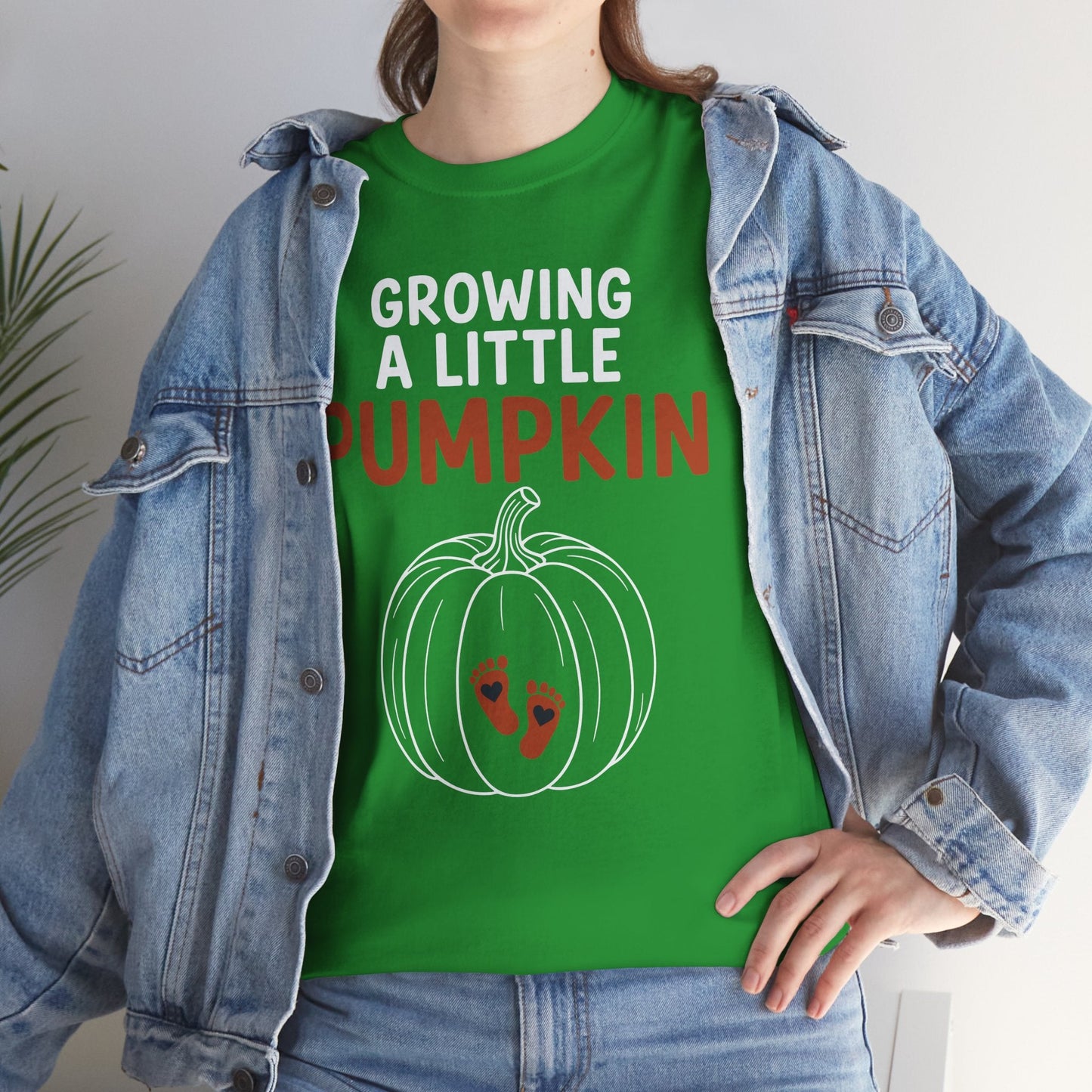Growing A Little Pumpkin Fall Thanksgiving Baby Bump Wife T-Shirt