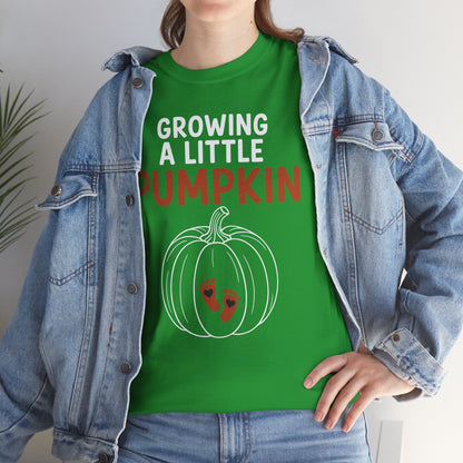 Growing A Little Pumpkin Fall Thanksgiving Baby Bump Wife T-Shirt