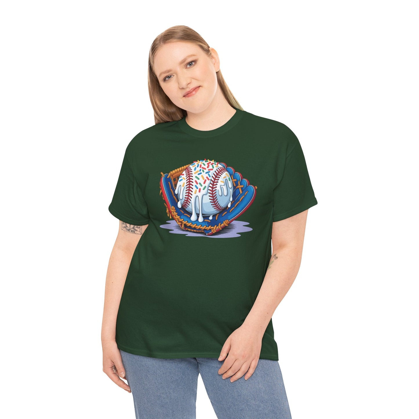 Baseball Drip Ice Cream Sprinkles Baseball Glove T-Shirt