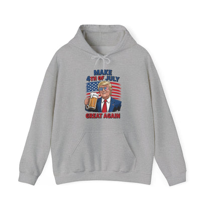 Funny Trump Make 4th Of July Great Again Drinking Beer Hoodie