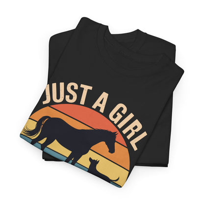 Just A Girl Who Loves Horses and Dogs Women Girls T-Shirt