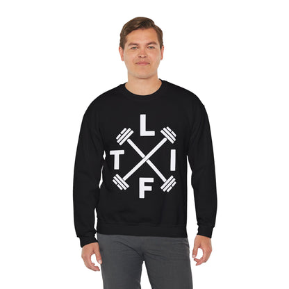 LIFT Weightlifting Fitness Barbells Crossed Circle Sweatshirt