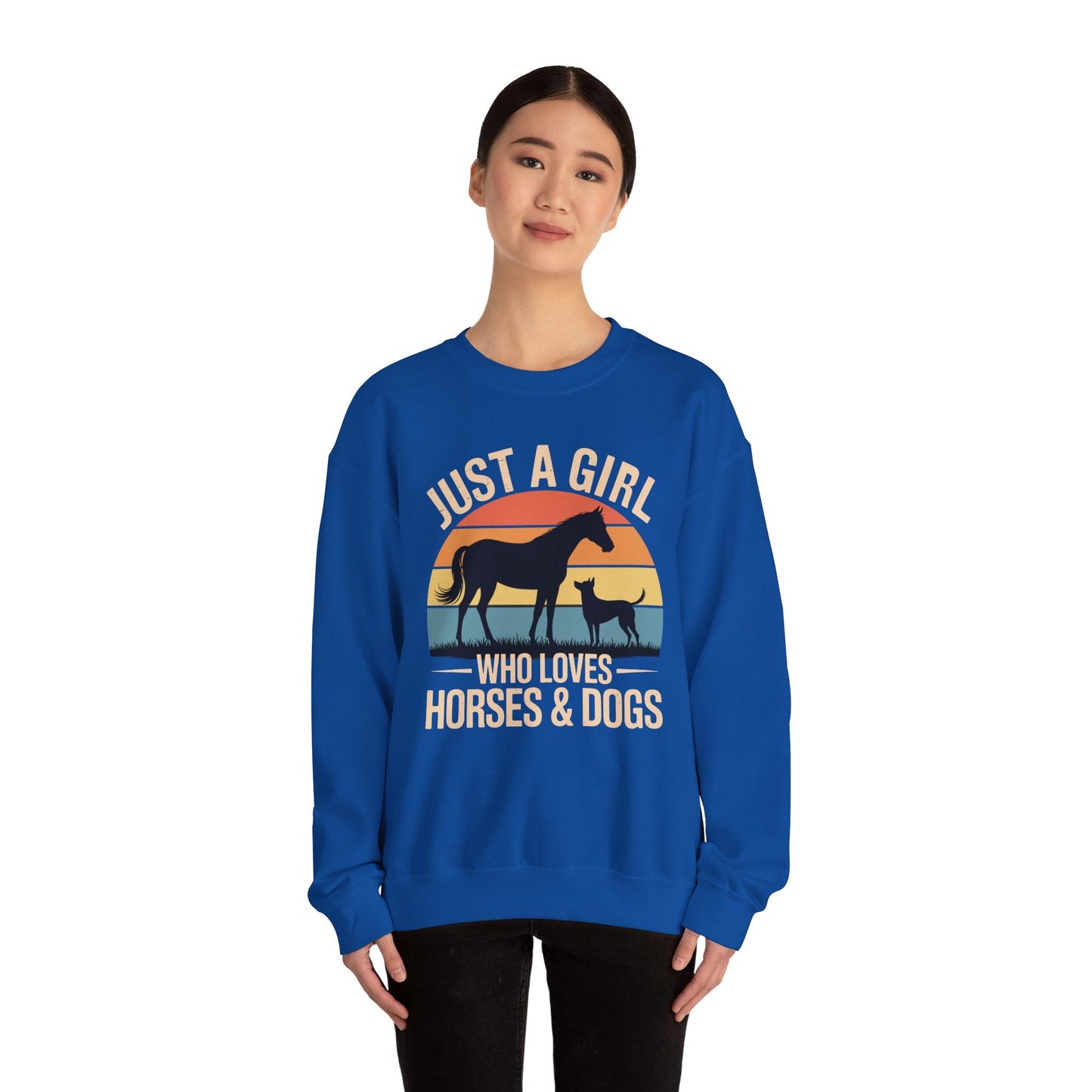 Just A Girl Who Loves Horses and Dogs Women Girls Sweatshirt