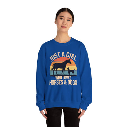 Just A Girl Who Loves Horses and Dogs Women Girls Sweatshirt