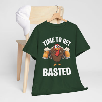 Time To Get Basted Funny Beer Thanksgiving Turkey Gift T-Shirt
