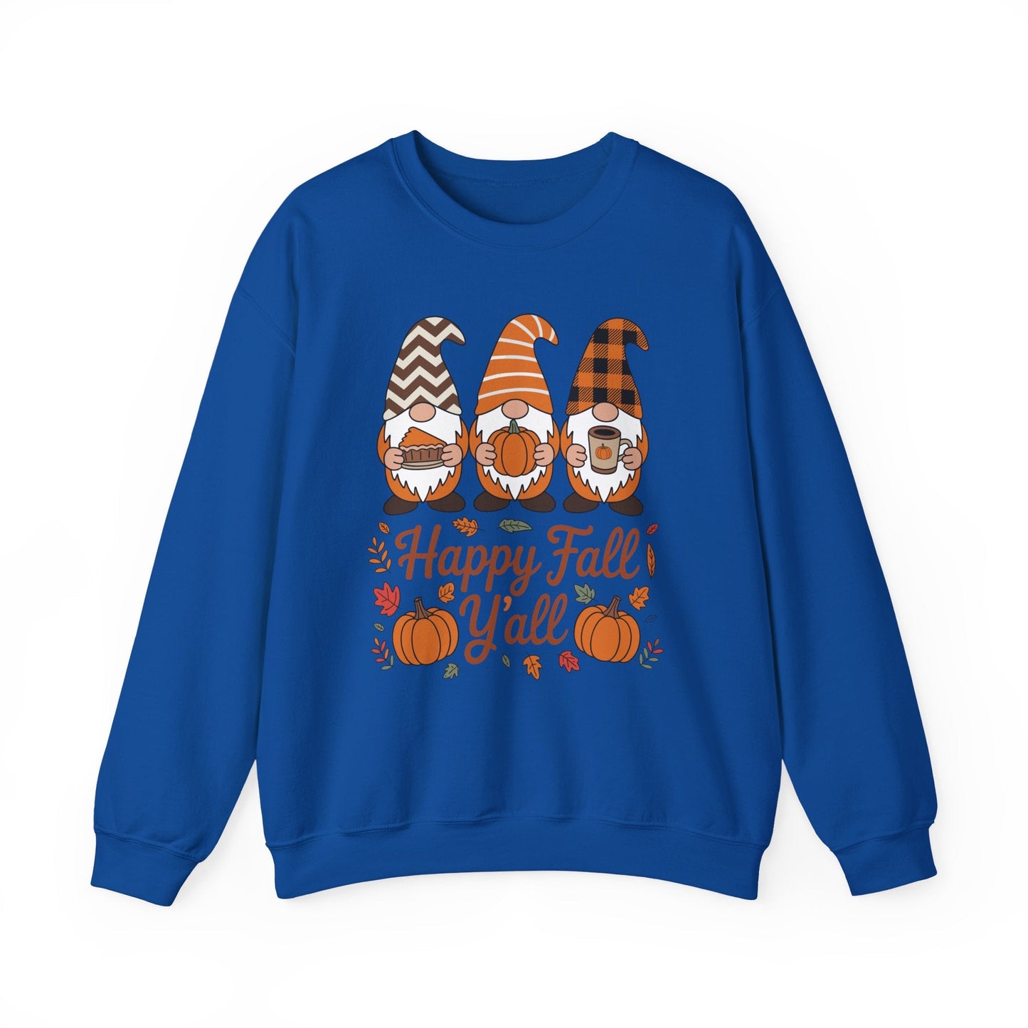 Happy Fall Y'all Gnome Pumpkin Autumn Thanksgiving Men Women Sweatshirt