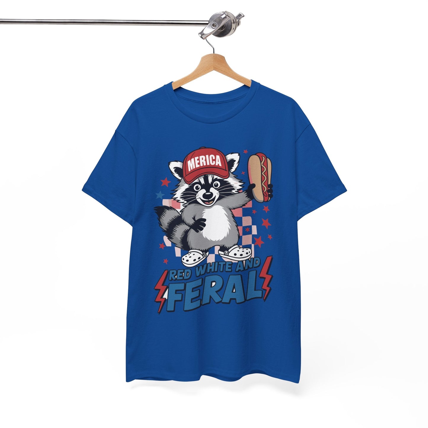 Red White And Feral Raccoon 4th of July Saying Meme T-Shirt