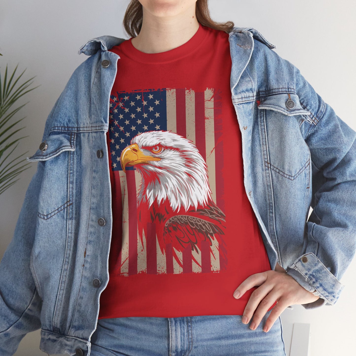 American Flag Bald Eagle Patriotic Red White Blue T-Shirt