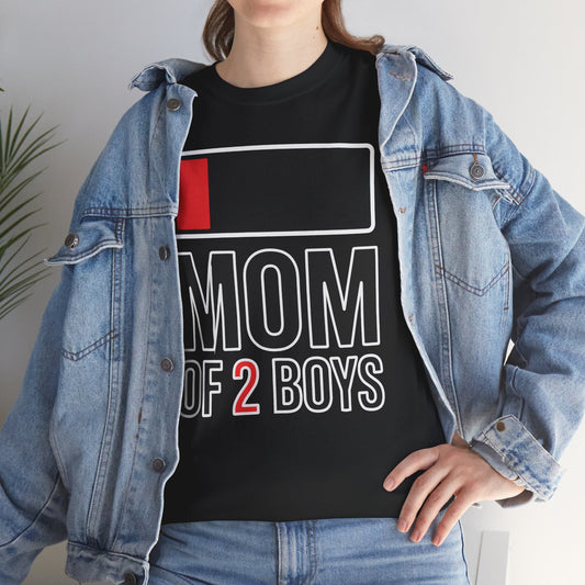 Mom of 2 Boys Gift from Son Mothers Day Birthday Women T-Shirt
