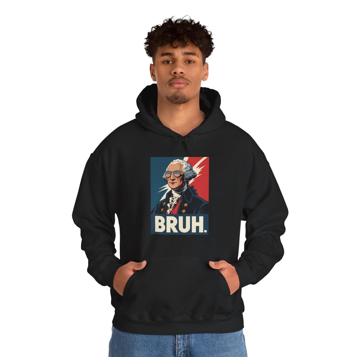 4th Of July 2025 George Washington Bruh. Meme Patriotic Hoodie
