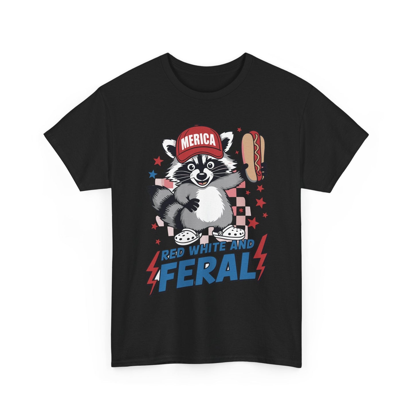 Red White And Feral Raccoon 4th of July Saying Meme T-Shirt