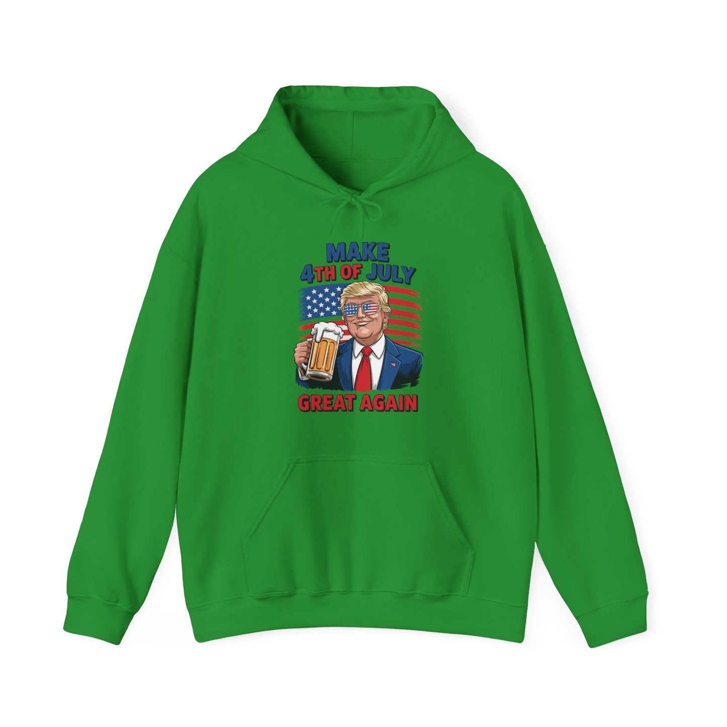 Funny Trump Make 4th Of July Great Again Drinking Beer Hoodie