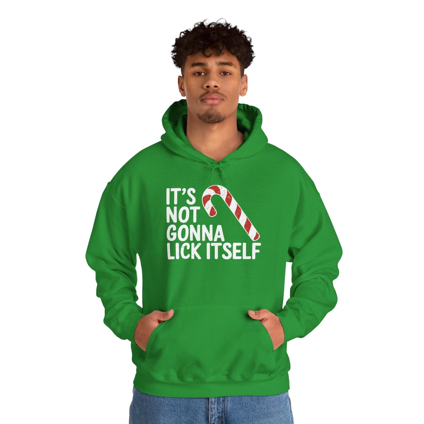 Funny Candy Cane Lick Itself Adult Christmas in July Gift Hoodie