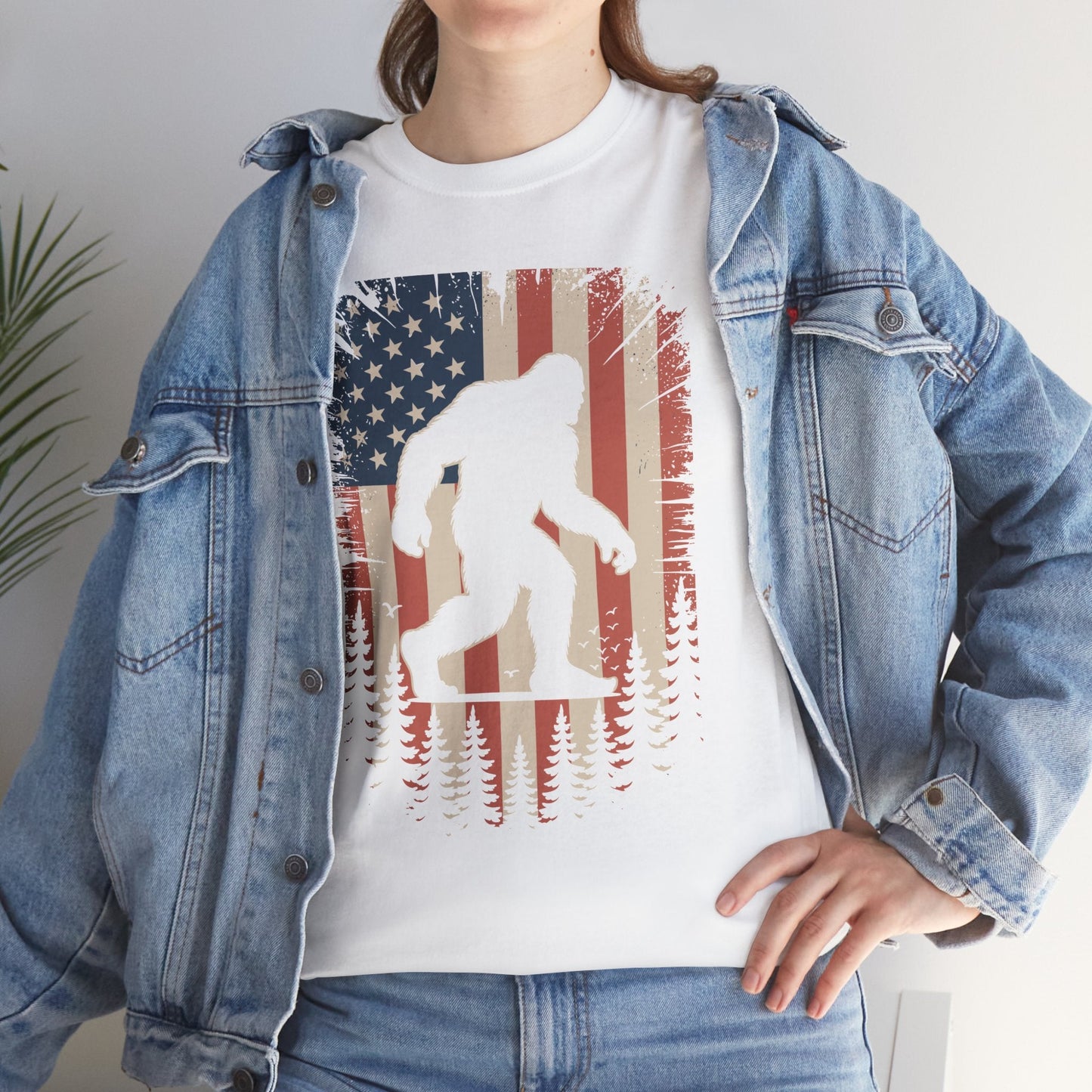 Bigfoot 4th of July Shirt American USA Flag Patriotic T-Shirt