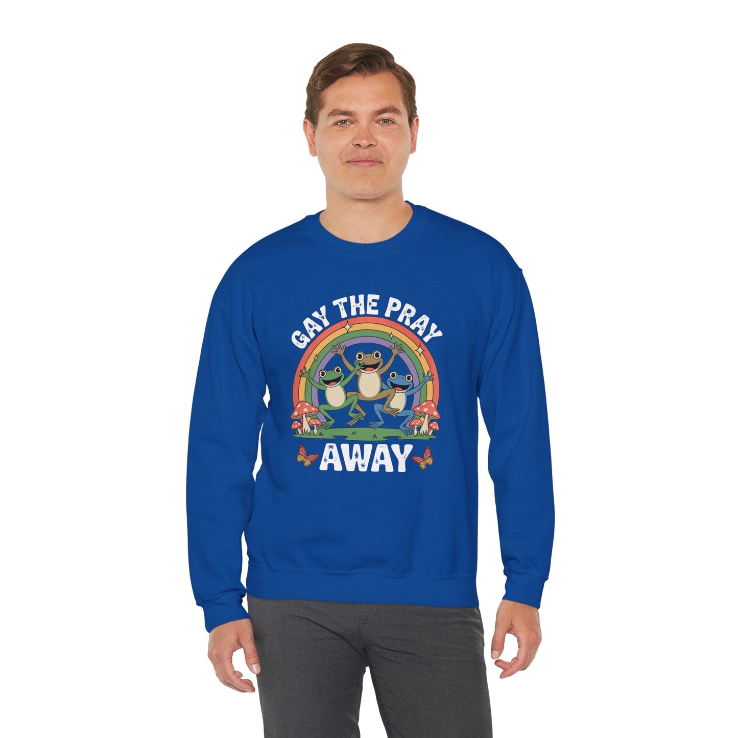 Gay The Pray Away Rainbow LGBT Pride Funny Meme Frogs Sweatshirt