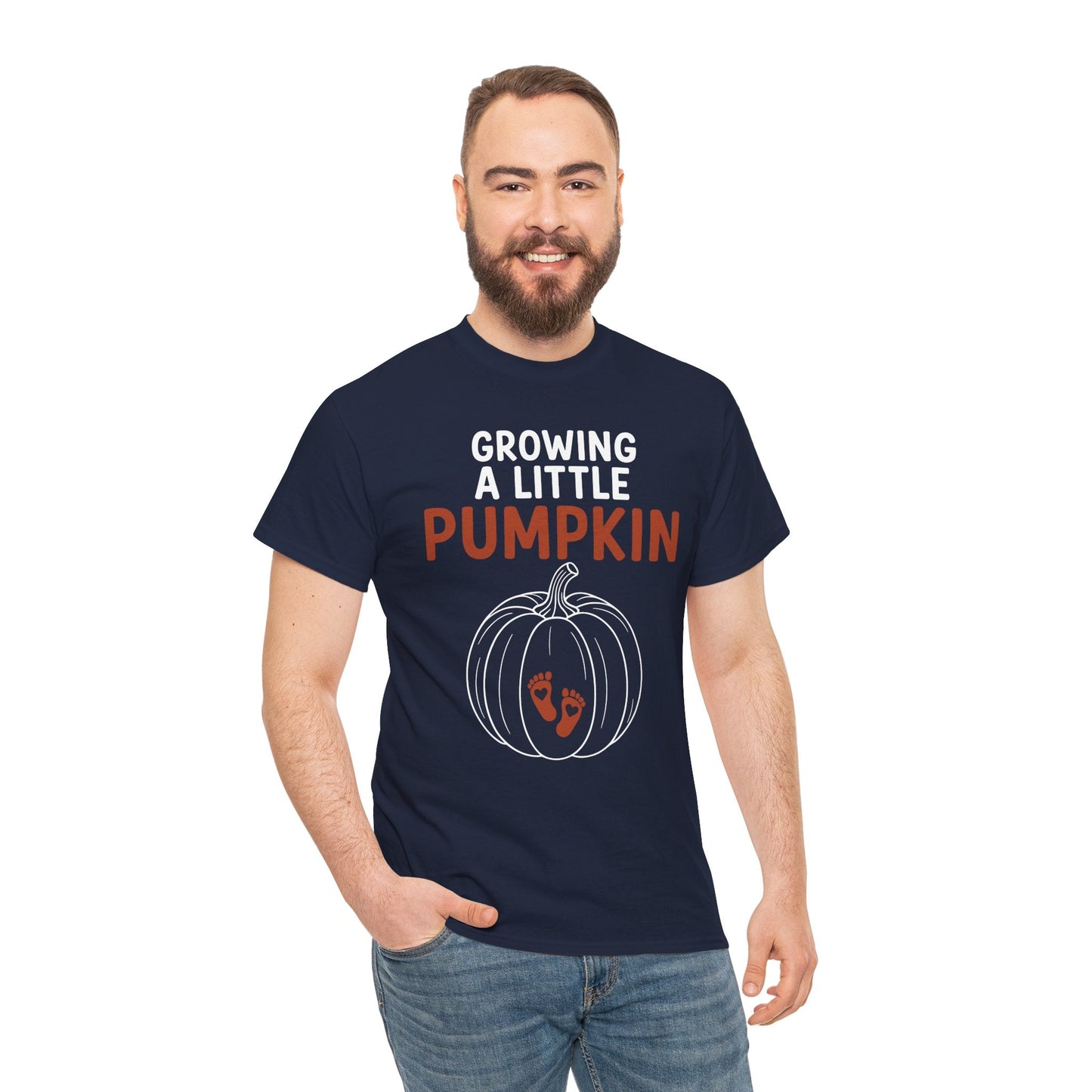 Growing A Little Pumpkin Fall Thanksgiving Baby Bump Wife T-Shirt