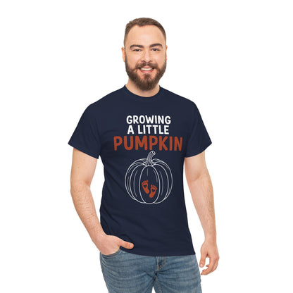 Growing A Little Pumpkin Fall Thanksgiving Baby Bump Wife T-Shirt