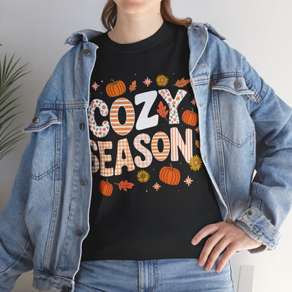 Cozy Season Autumn Fall Vibes Halloween Thanksgiving Pumpkin T-Shirt