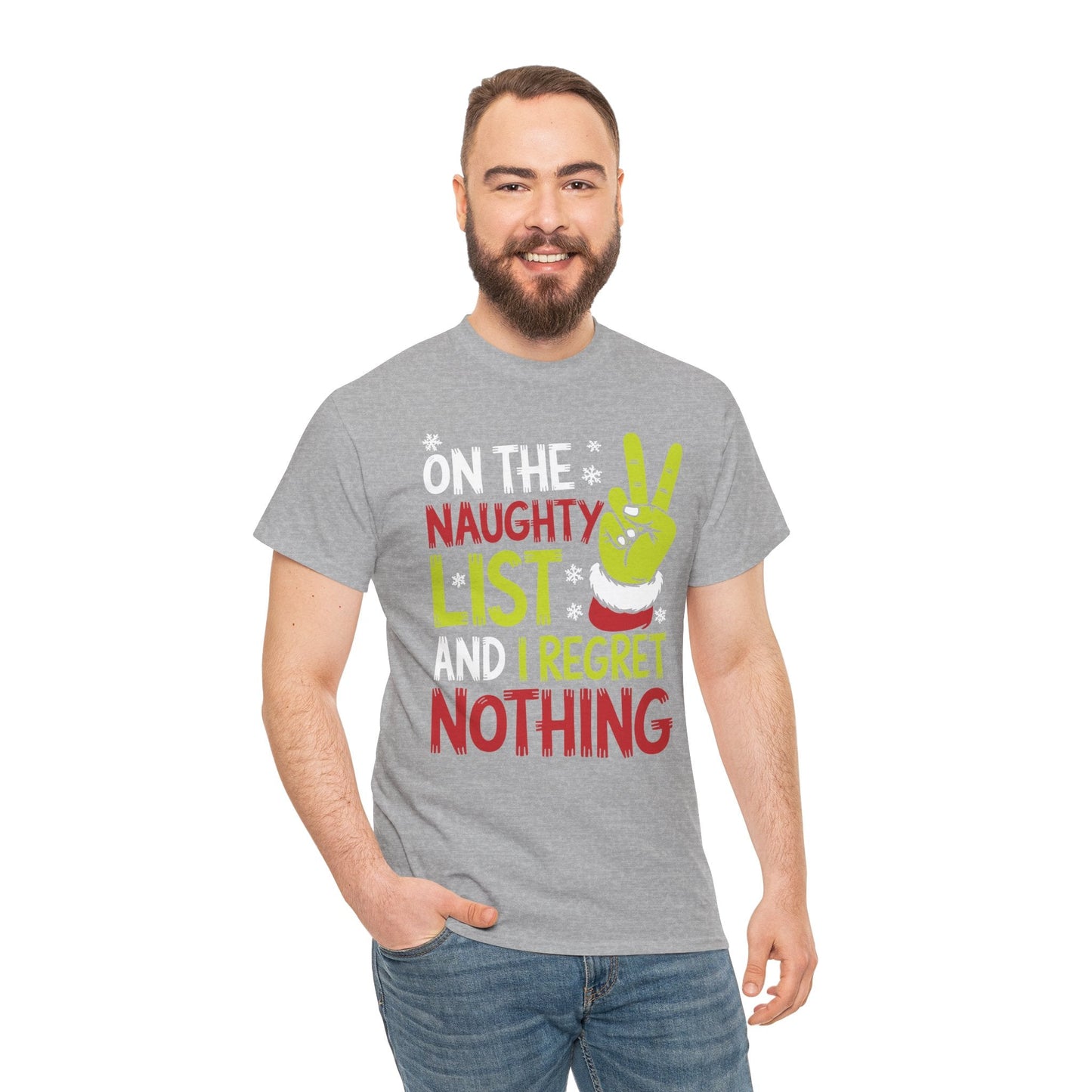 On The Naughty List And I Regret Nothing Funny Christmas Tee T-Shirt