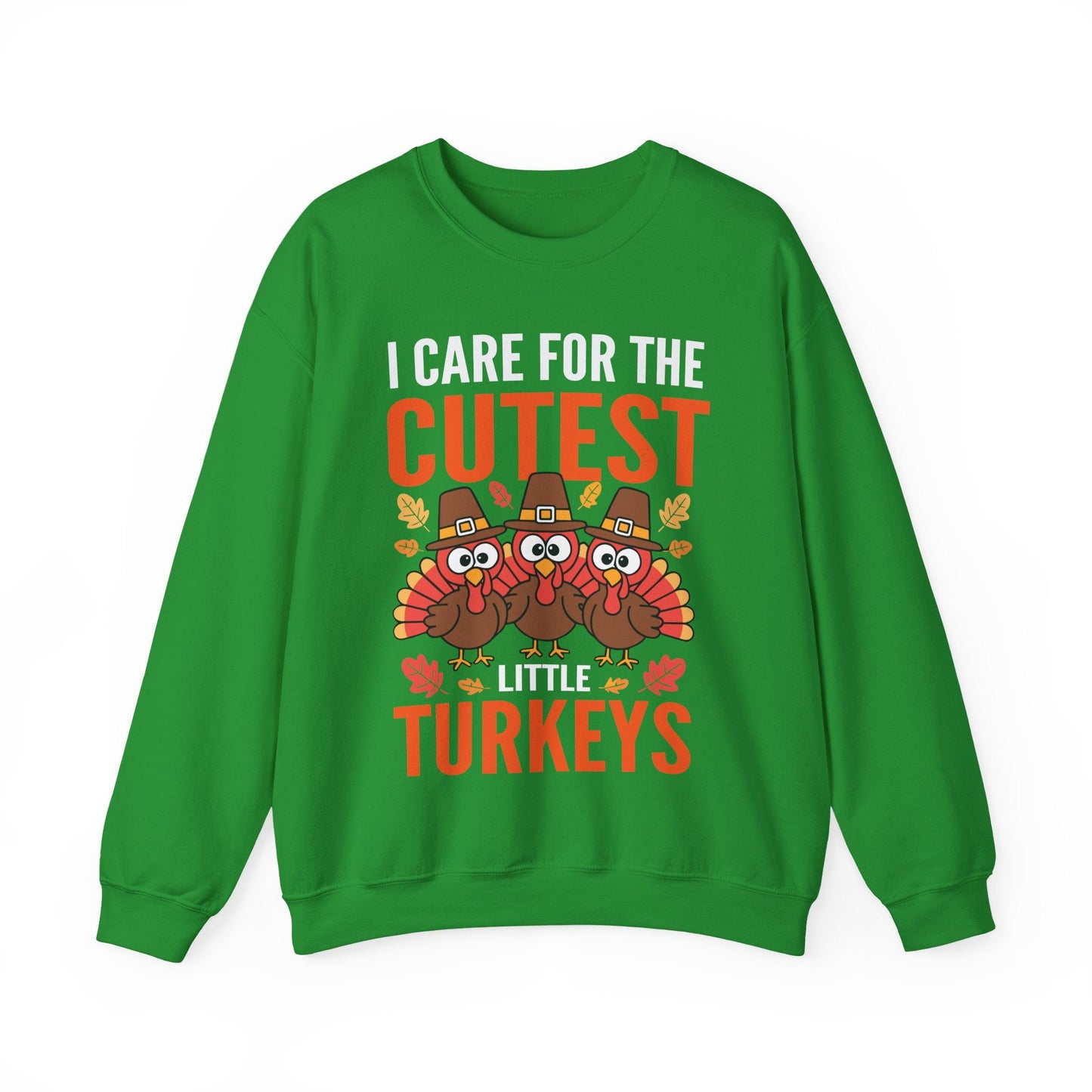 Care For Little Turkeys Nurse Fall Thanksgiving Scrub Top Sweatshirt