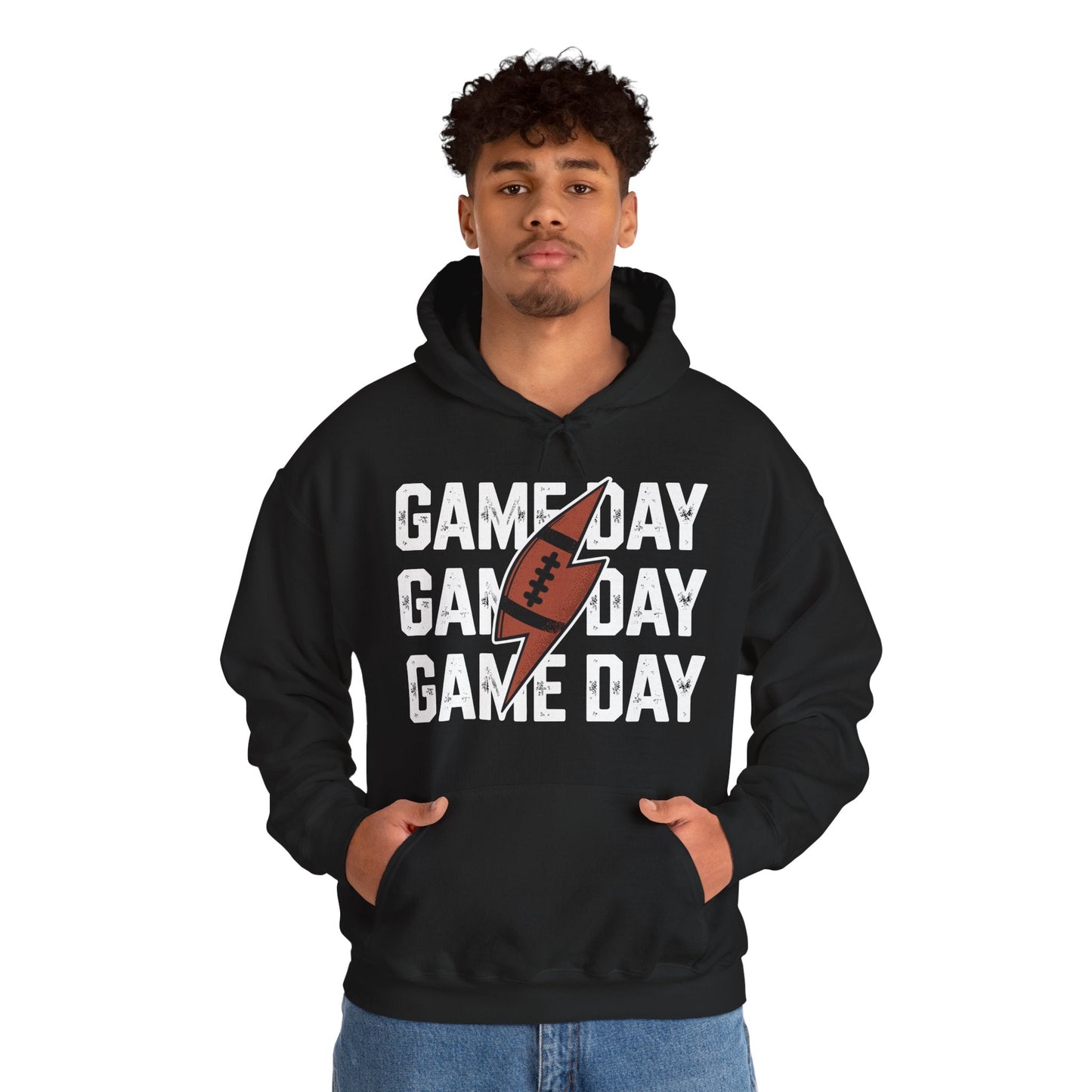 Vintage Game Day Football Lightning Bolt Funny Team Sport Hoodie