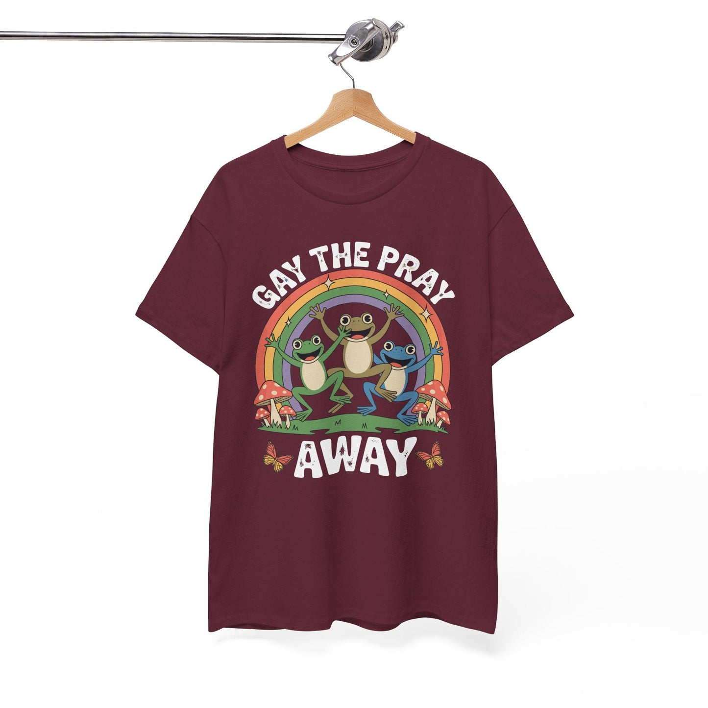 Gay The Pray Away Rainbow LGBT Pride Funny Meme Frogs T-Shirt
