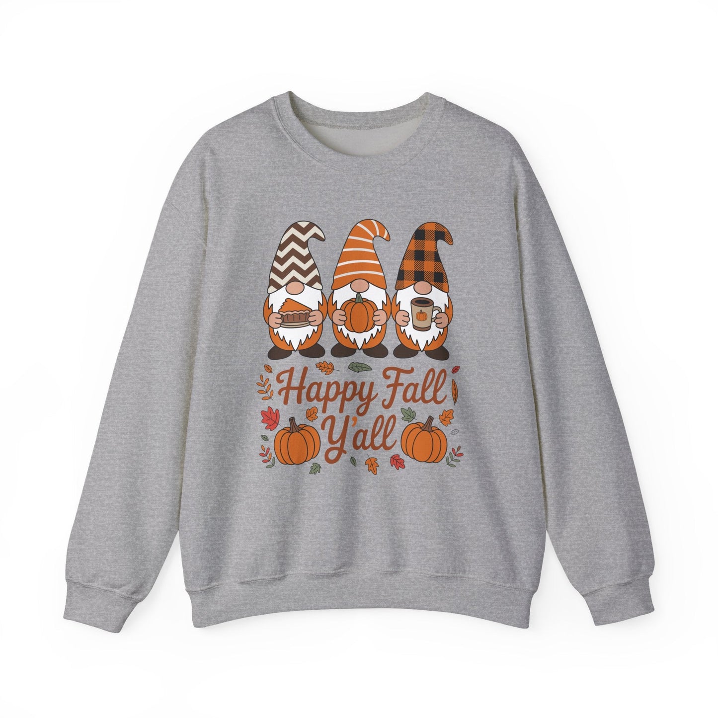 Happy Fall Y'all Gnome Pumpkin Autumn Thanksgiving Men Women Sweatshirt