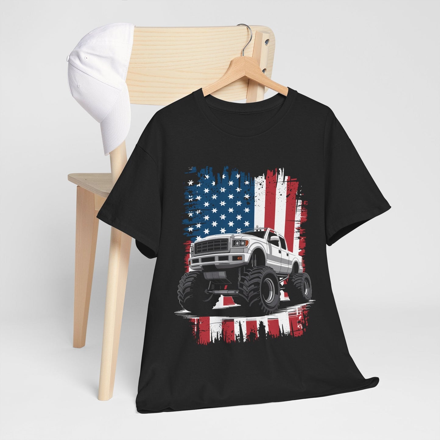 Monster Truck USA Flag American T-Shirt